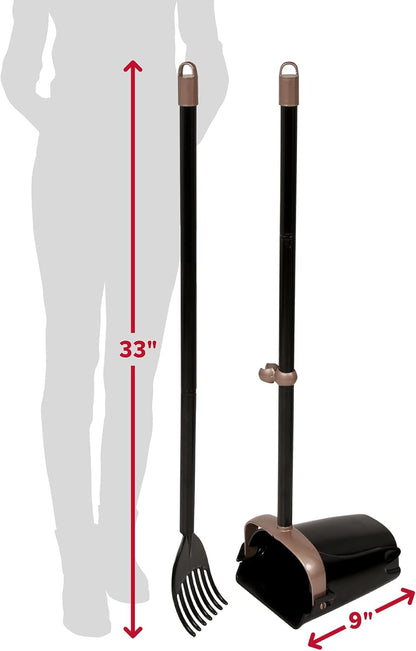 Swivel Bin & Rake Dog Pooper Scooper, Includes 2 Waste Bags