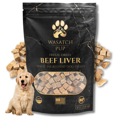 Freeze Dried Beef Liver Dog Treats - Single Ingredient Training Treats, Grain-Free, High-Protein (No Fillers) Natural
