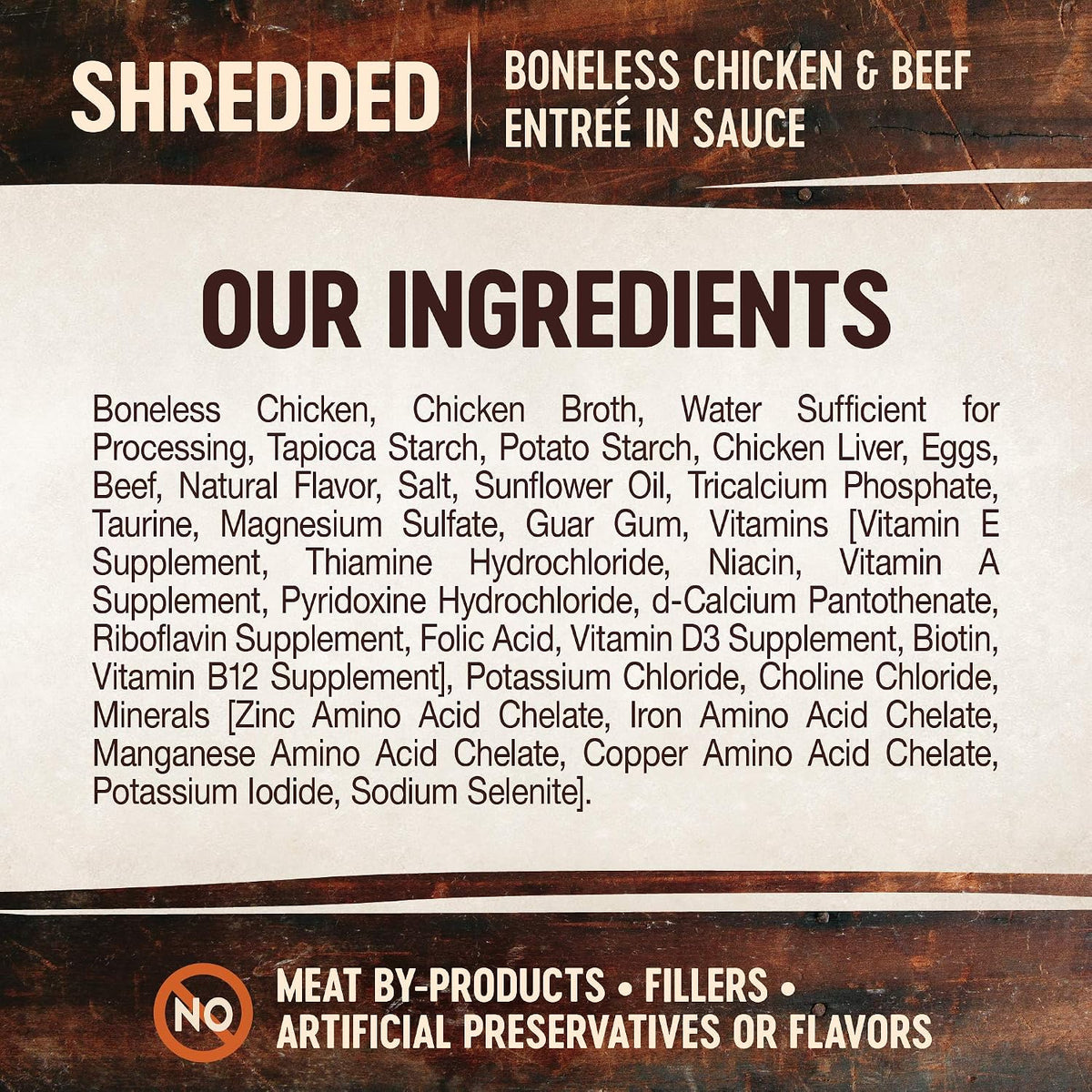 CORE Signature Selects Shredded Adult Canned Wet Cat Food, Natural, Protein Rich, Grain Free, Chicken and Beef Entrée Recipe, 2.8 Oz, Pack of 12 Cans