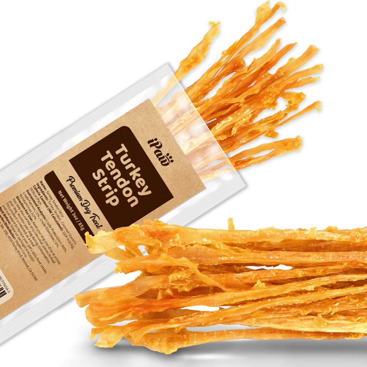 Turkey Tendon Dog Treats - All-Natural Chews Sourced from USA, 1 Unit per Pack