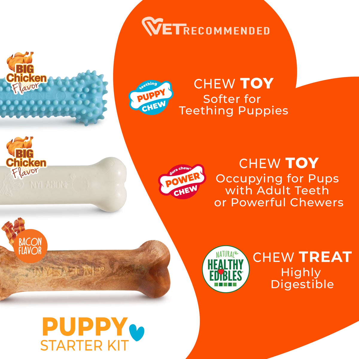 New Puppy Starter Kit, Puppy Teething Toys, Puppy Teething Toy, 3 Pack, Blue, for New Puppy, Puppy Chew Toys for Teething