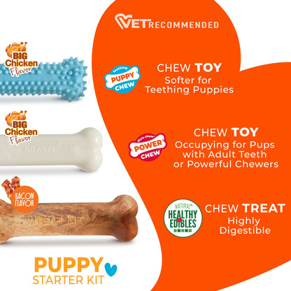 New Puppy Starter Kit, Puppy Teething Toys, Puppy Teething Toy, 3 Pack, Blue, for New Puppy, Puppy Chew Toys for Teething