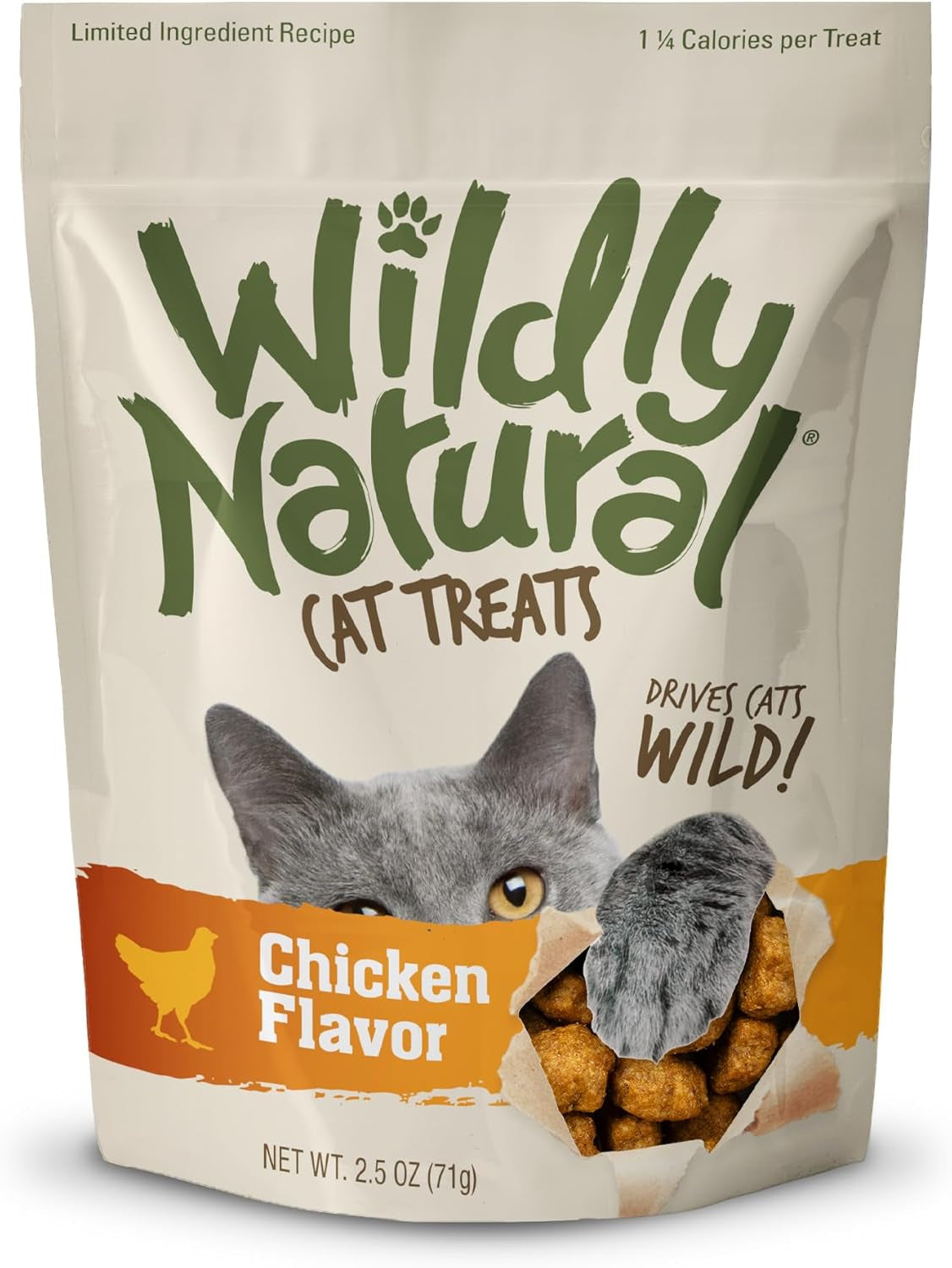Crunchy Cat Treats, Protein Cat Treat, Chicken Flavor, 2.5Oz