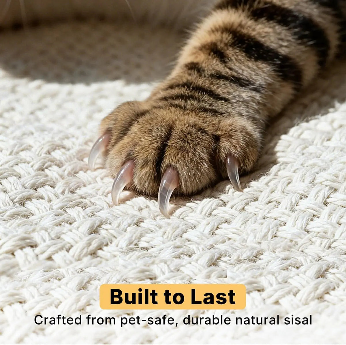 VEEHOO Right-Facing Cat Scratcher End Table - Engineered Wood, Space-Saving Freestanding Design, Durable Sisal Panel & Posts, Black Walnut Finish, Easy Assembly with Remote and Coffee Holder