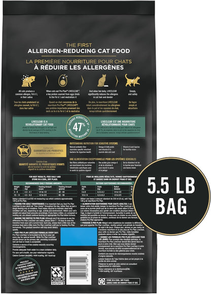 Purina Pro Plan Liveclear Sensitive Skin & Stomach Cat Food, 5.5 Lb Bag