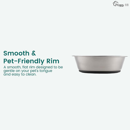 Lightweight Stainless Steel Cat Bowls, 1.8 US Cup Each, 2-Pack