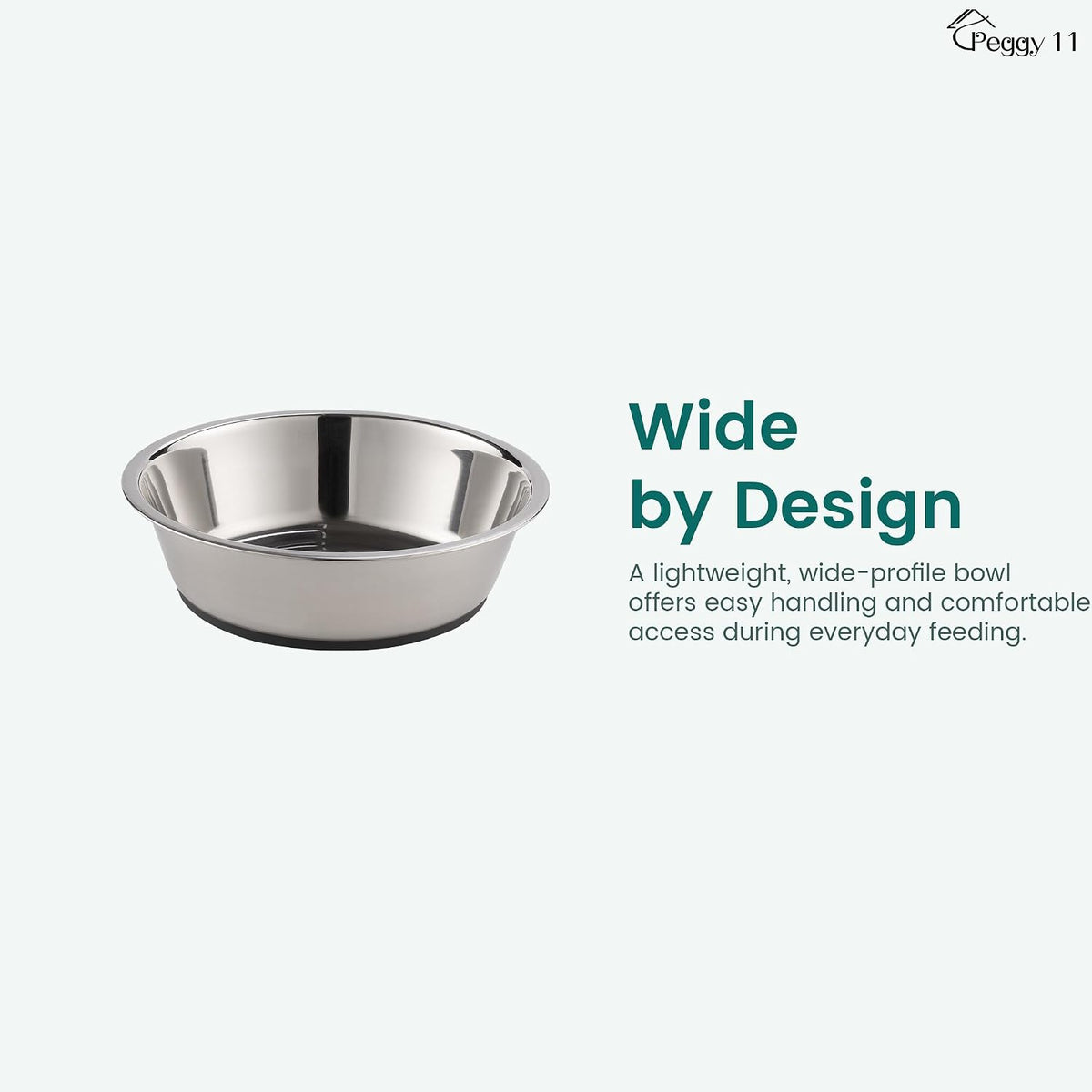 Lightweight Stainless Steel Cat Bowls, 1.8 US Cup Each, 2-Pack