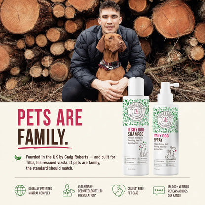 Dead Sea Itchy Skin Relief Bundle - Itchy Dog Shampoo 300Ml + Itchy Dog Spray 250Ml Spray | Plant-Based, Vet-Developed