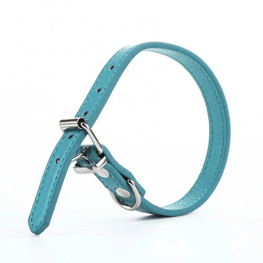 Small Dog and Cat Collar Leather Metal Buckle Dog Collar Adjustable Necklace Cat Puppy Kitten Collar Dogs Harnesses Leads Collar