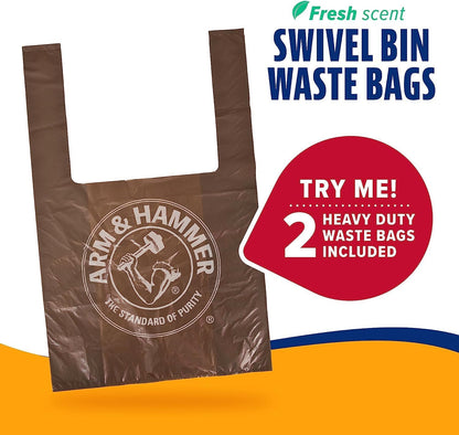 Swivel Bin & Rake Dog Pooper Scooper, Includes 2 Waste Bags