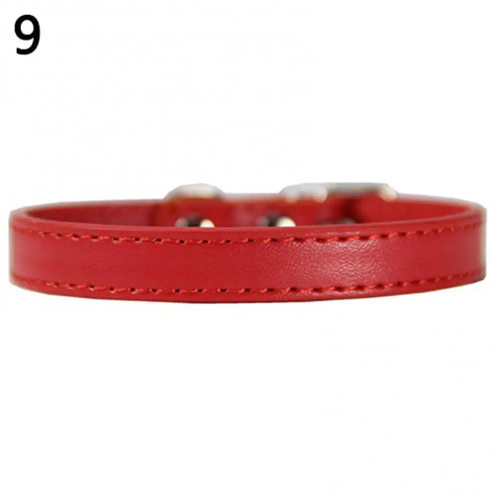 Small Dog and Cat Collar Leather Metal Buckle Dog Collar Adjustable Necklace Cat Puppy Kitten Collar Dogs Harnesses Leads Collar