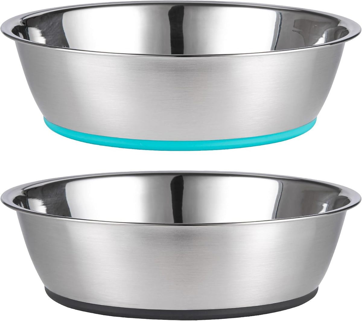 Lightweight Stainless Steel Cat Bowls, 1.8 US Cup Each, 2-Pack