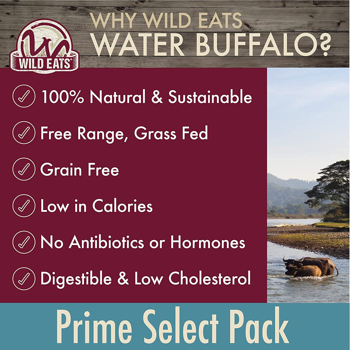 Water Buffalo Prime Select Bone Assortment Dog Chews, Pack of 7