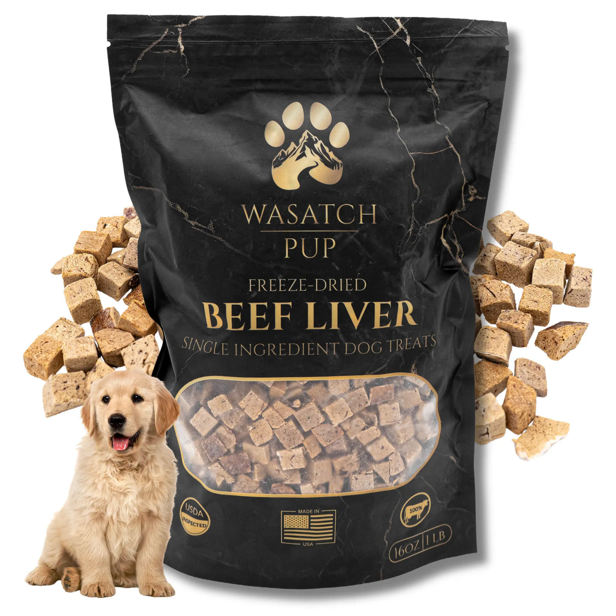 Freeze Dried Beef Liver Dog Treats - Single Ingredient Training Treats, Grain-Free, High-Protein (No Fillers) Natural