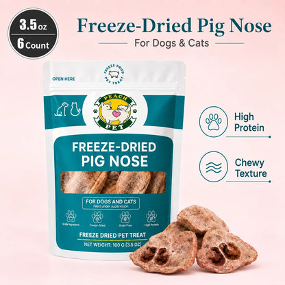 Peach Pet Freeze-Dried Chews for Dogs and Cats | Rabbit Ear, Rabbit Leg, Pig Nose, or 3-Treat Bundle | 3.5 Oz | All-Natural, High Protein Treats