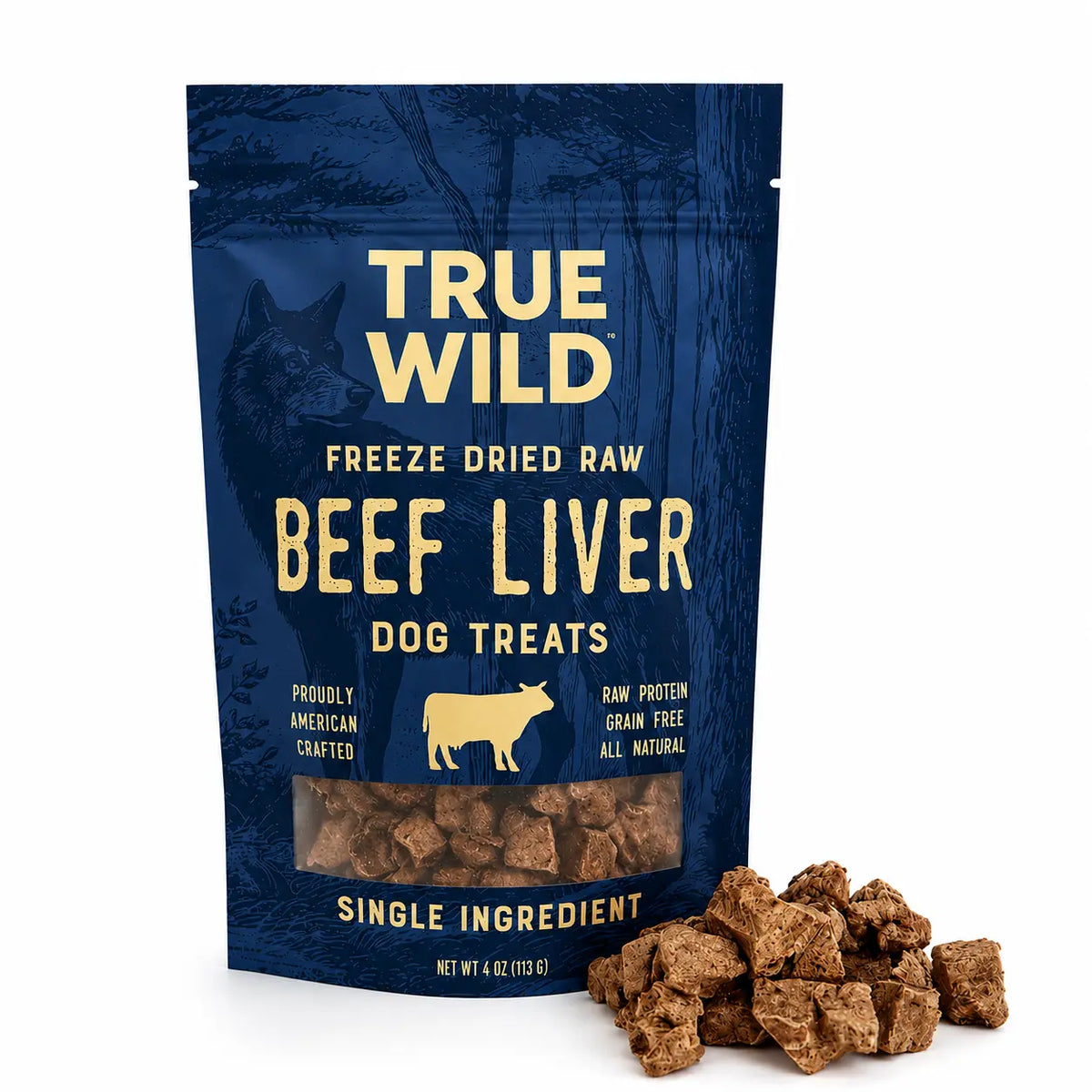 True Wild Freeze Dried Dog Treats- Premium Single Ingredient Snacks for Dogs