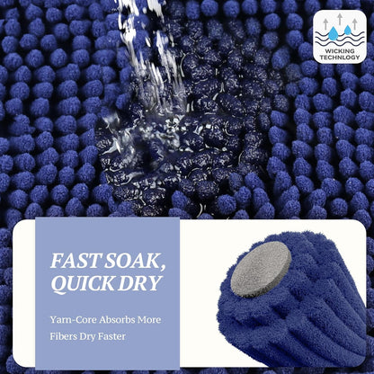 Dog Door Mat Absorpmax Dog Mat for Muddy Paw, 31 × 20", Navy Blue