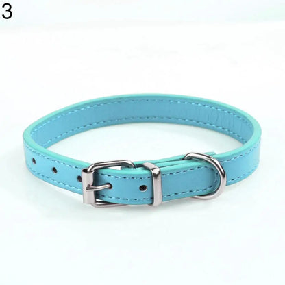 Small Dog and Cat Collar Leather Metal Buckle Dog Collar Adjustable Necklace Cat Puppy Kitten Collar Dogs Harnesses Leads Collar