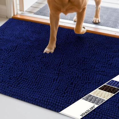 Dog Door Mat Absorpmax Dog Mat for Muddy Paw, 31 × 20", Navy Blue