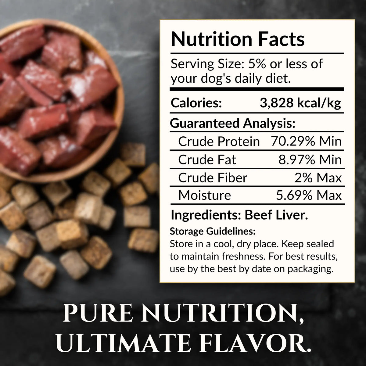Freeze Dried Beef Liver Dog Treats - Single Ingredient Training Treats, Grain-Free, High-Protein (No Fillers) Natural