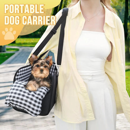 Premium Center Console Dog Car Seat for Small Pets up to 12 lbs, Armrest Booster Seat with Integrated Leash, Comfortable Travel Pet Bed for Dogs and Cats