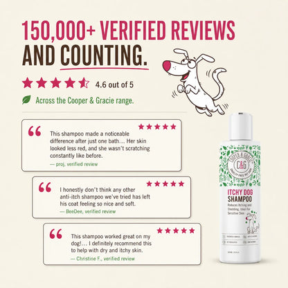 Dead Sea Itchy Skin Relief Bundle - Itchy Dog Shampoo 300Ml + Itchy Dog Spray 250Ml Spray | Plant-Based, Vet-Developed