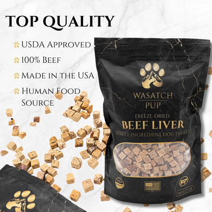 Freeze Dried Beef Liver Dog Treats - Single Ingredient Training Treats, Grain-Free, High-Protein (No Fillers) Natural