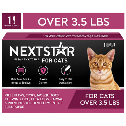 Flea & Tick Topical Prevention for Cats over 3.5 Lbs, 1-Month Supply