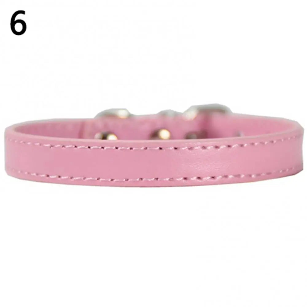 Small Dog and Cat Collar Leather Metal Buckle Dog Collar Adjustable Necklace Cat Puppy Kitten Collar Dogs Harnesses Leads Collar