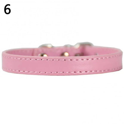 Small Dog and Cat Collar Leather Metal Buckle Dog Collar Adjustable Necklace Cat Puppy Kitten Collar Dogs Harnesses Leads Collar