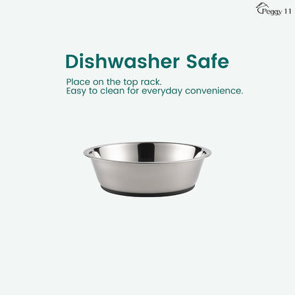 Lightweight Stainless Steel Cat Bowls, 1.8 US Cup Each, 2-Pack