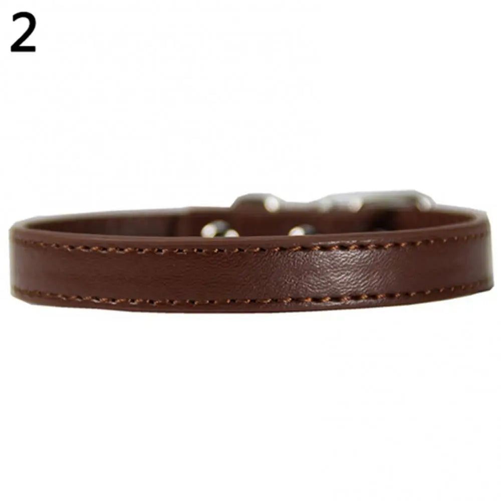 Small Dog and Cat Collar Leather Metal Buckle Dog Collar Adjustable Necklace Cat Puppy Kitten Collar Dogs Harnesses Leads Collar
