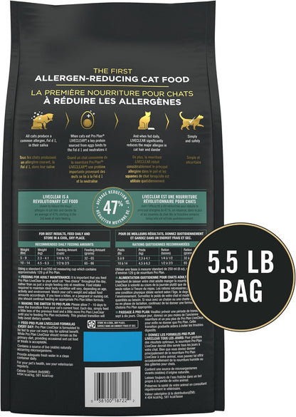 Purina Pro Plan Liveclear Sensitive Skin & Stomach Cat Food, 5.5 Lb Bag