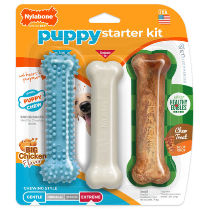 New Puppy Starter Kit, Puppy Teething Toys, Puppy Teething Toy, 3 Pack, Blue, for New Puppy, Puppy Chew Toys for Teething