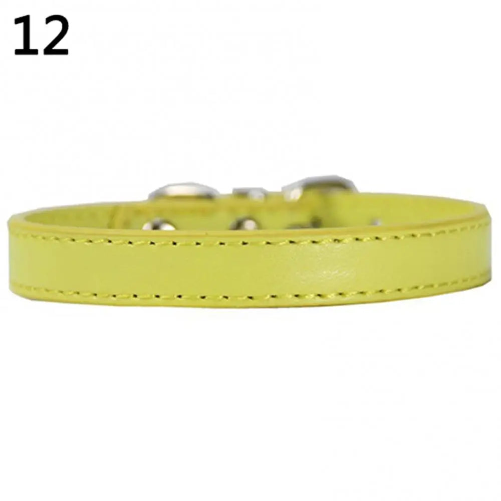 Small Dog and Cat Collar Leather Metal Buckle Dog Collar Adjustable Necklace Cat Puppy Kitten Collar Dogs Harnesses Leads Collar